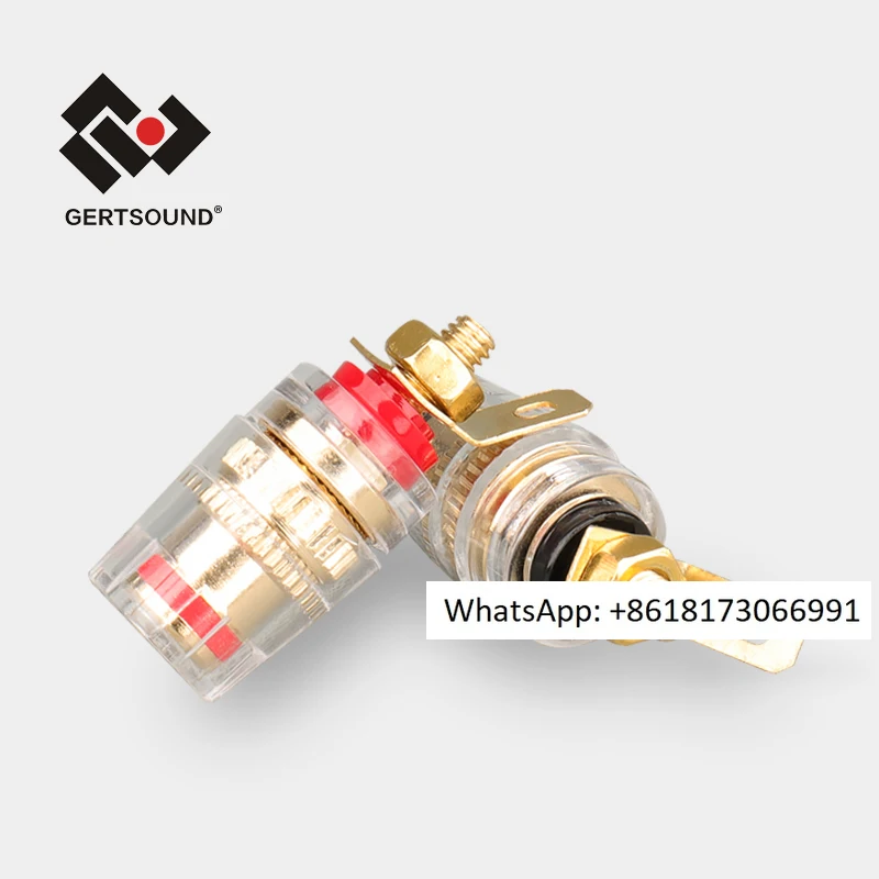 Pure copper gold-plated transparent crystal speaker amplifier terminal block 4MM banana socket speaker speaker wire terminal