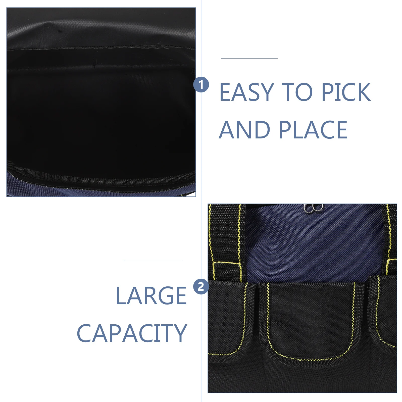 حقيبة تخزين الأدوات المتينة ذات سعة كبيرة وفتحة فم واسعة ومنظم كهربائي عالي التحمل من القماش للإصلاحات