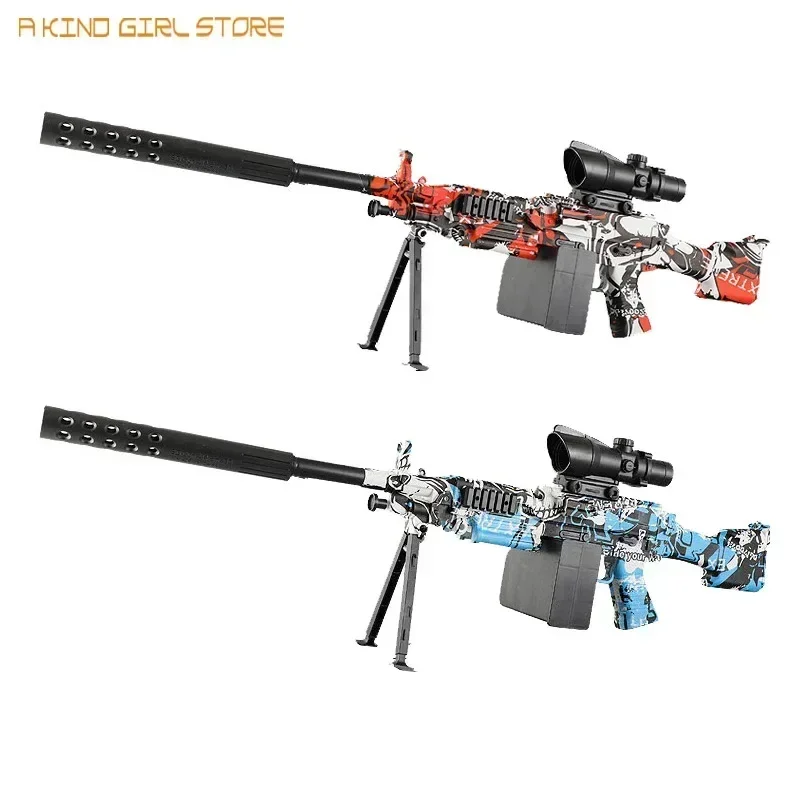 M249 Water Toy Gun Weapon Manual Electric Submachine Gun Camouflage Paintball Rifle For Adults Boys Gifts