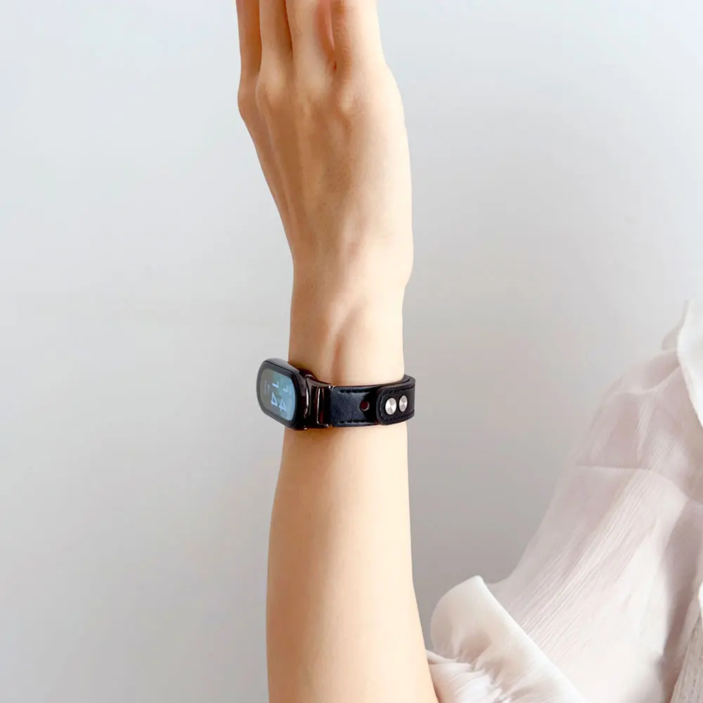 Dla Mi Band 8 skórzany pasek dla Xiaomi Mi Band8 bransoletka opaska na nadgarstek dla Xiaomi Mi Band 8 inteligentne akcesoria bransoletka pasek