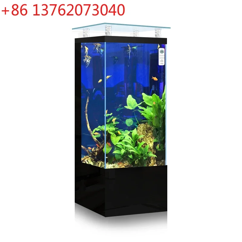 Fish tank, family living room, floor to floor ecological, no water change aquarium, ultra white glass, one click drainage