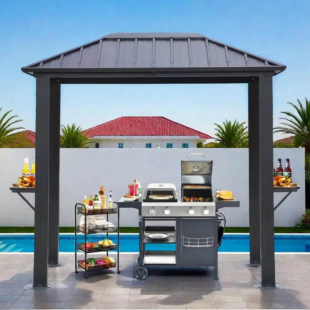 Single Roof Outdoor BBQ Gazebo with Galvanized Steel Frame, Perfect for Patio and Backyard image 6