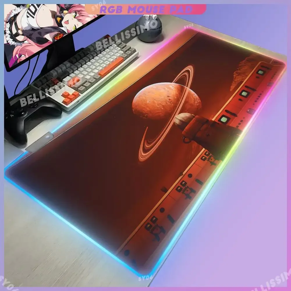 Future Walking Simulation The Invincible Mouse Pad RGB Gaming Large gamer MausePad Office Keyboard Desk Game Rubber No-slip Mat