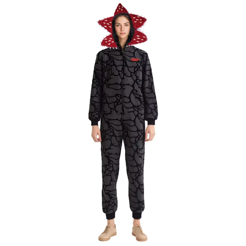 Demogorgon Plant Cosplay Costume Fluffy Jumpsuit Soft Warm Family Matching Cartoon Pajama Sets Christmas Cosplay Party Bathrobe - Image 3