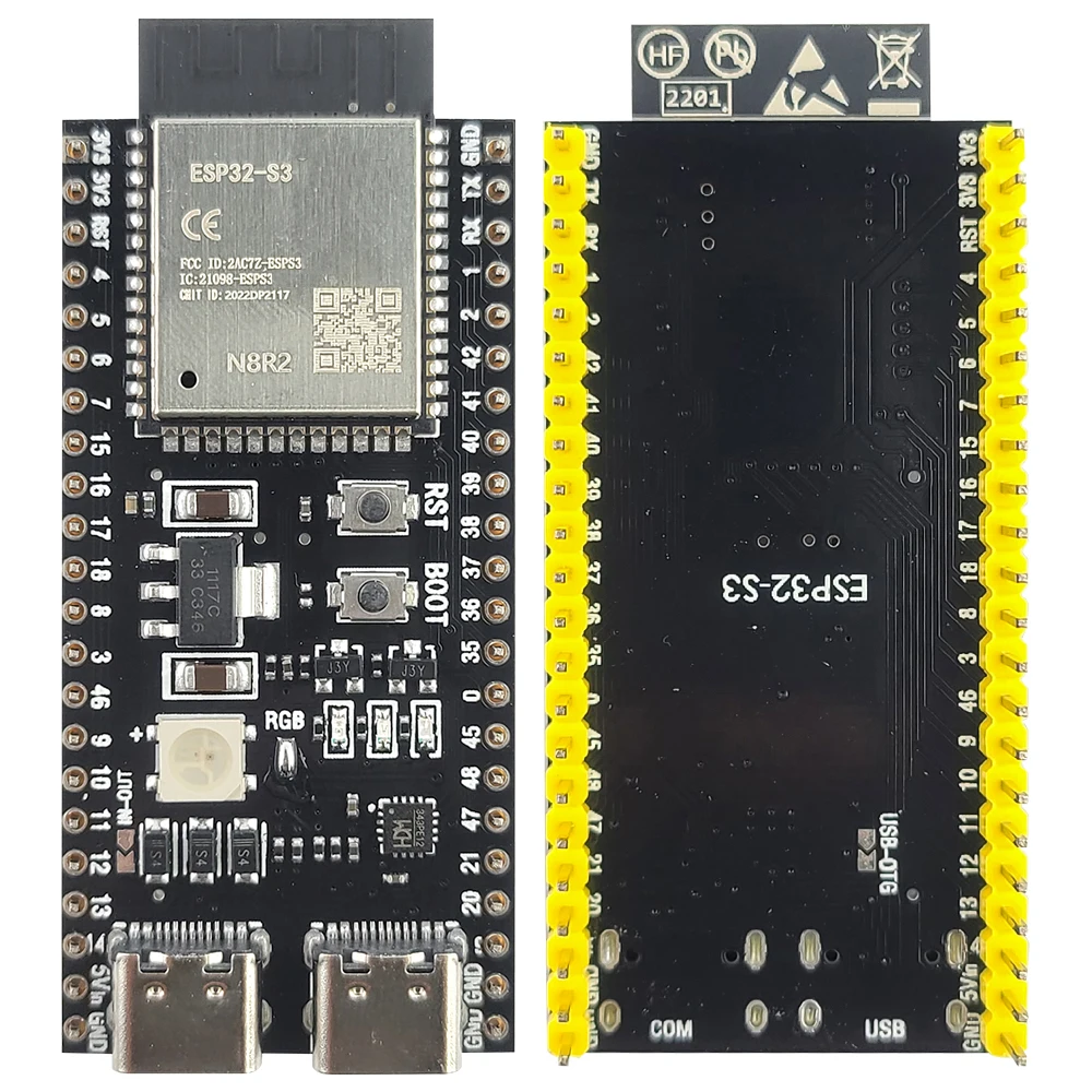 ESP32-S3 Development Boards with Expansion Adapter Kit 2.4G Wifi BT Module ESP32-S3 N8R2 N16R8 44Pin Type-C ESP32 S3