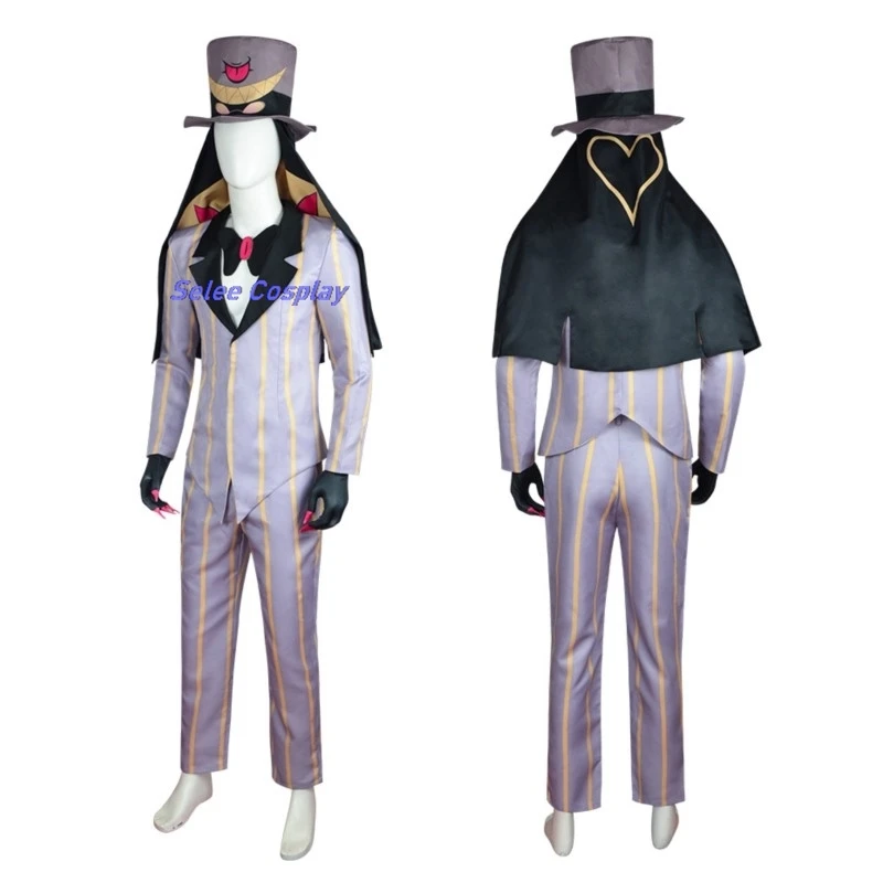 Hazbin Sir Pentious Cosplay Costumes Hat Hotel Suit Snake Anime Uniforms Clothes Demon Cosplay Tooth Halloween Party Mens Outfit