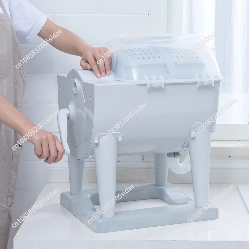 Hand Drum Washing Machine Dehydrator Manually Wash and Dry the Student Dormitory 0-400RPM