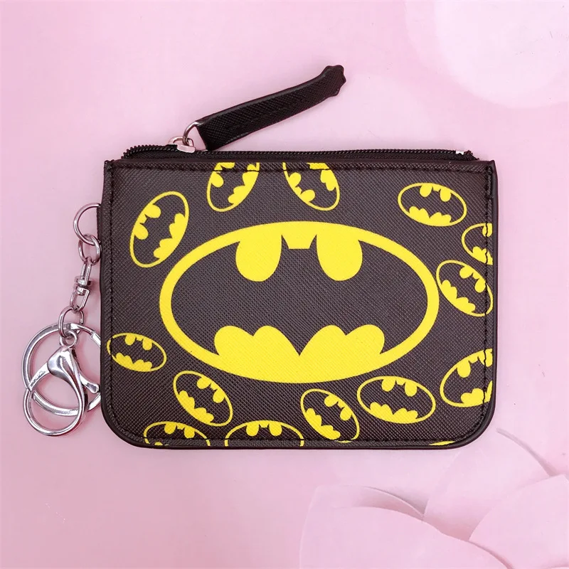 Batman Kids Coin Purse Fashion PU Leather Mini Coin Pouch Anime Boys Key Bag Storage Bag Card Bag Cartoon Coin Bag Card Holder