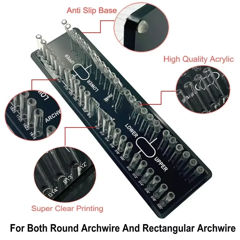 High Quality Dentistry Acrylic Dispenser Placing Box for Both Dental Round and Rectangular Archwire Combination Storage Box