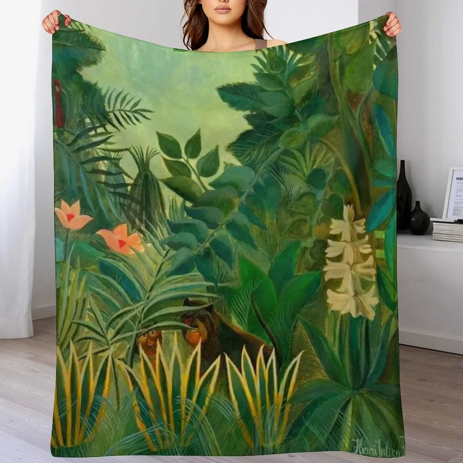 The Equatorial Jungle - henri rousseau Throw Blanket for winter Soft Beds Blankets