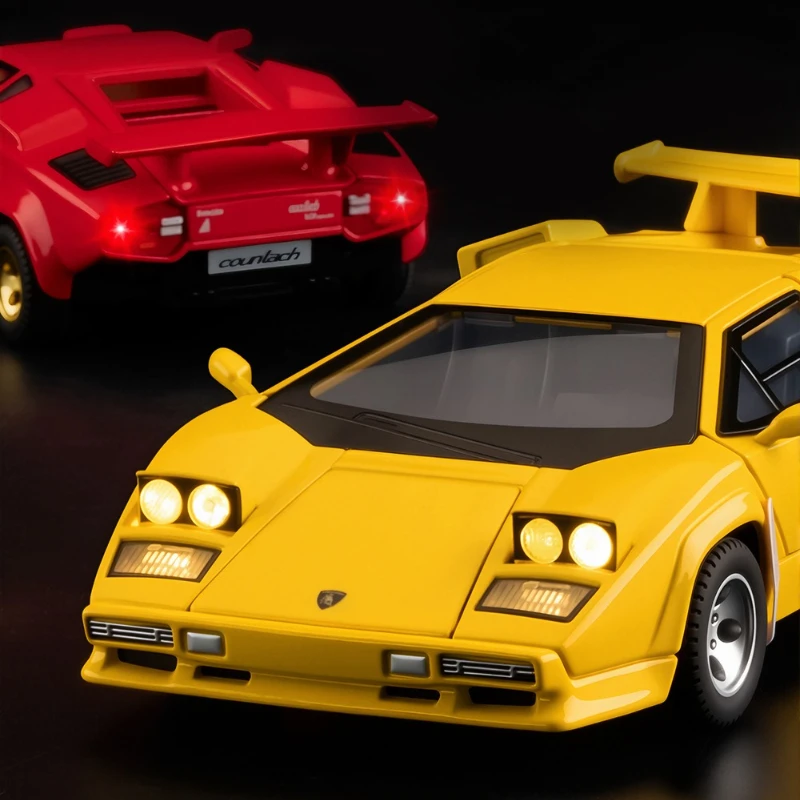 1:32 Countach LP500S سيارة خارقة لعبة سيارة نموذج عجلة القيادة الصوت والضوء لعبة أطفال المقتنيات هدايا عيد الميلاد #5