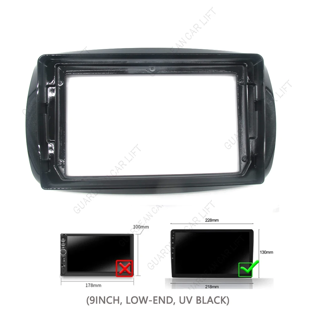 9 Inch Car Radio Fascias Frame For Mercedes-Benz Smart Fortwo Forfour C453 A453 W453 2015-2018 Stereo Panel Power Cable Canbus
