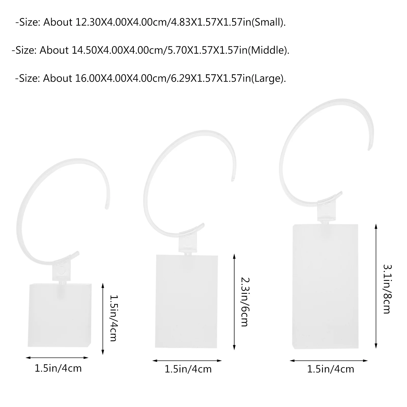 3pcs 3 Sizes Acrylic Base Watch Display Stand C Ring Holder For Bracelets Watches Jewelry Organizer Rack Protective Showcase