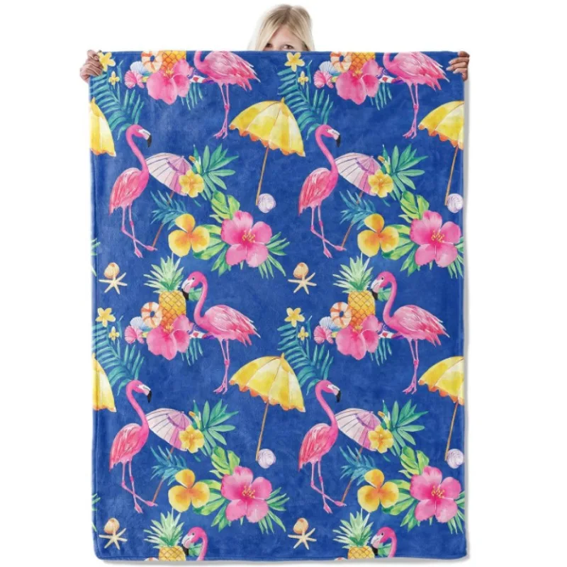 

Tropical flamingo beach blanket, soft and lightweight, suitable for pool or travel use decorative gift blanket