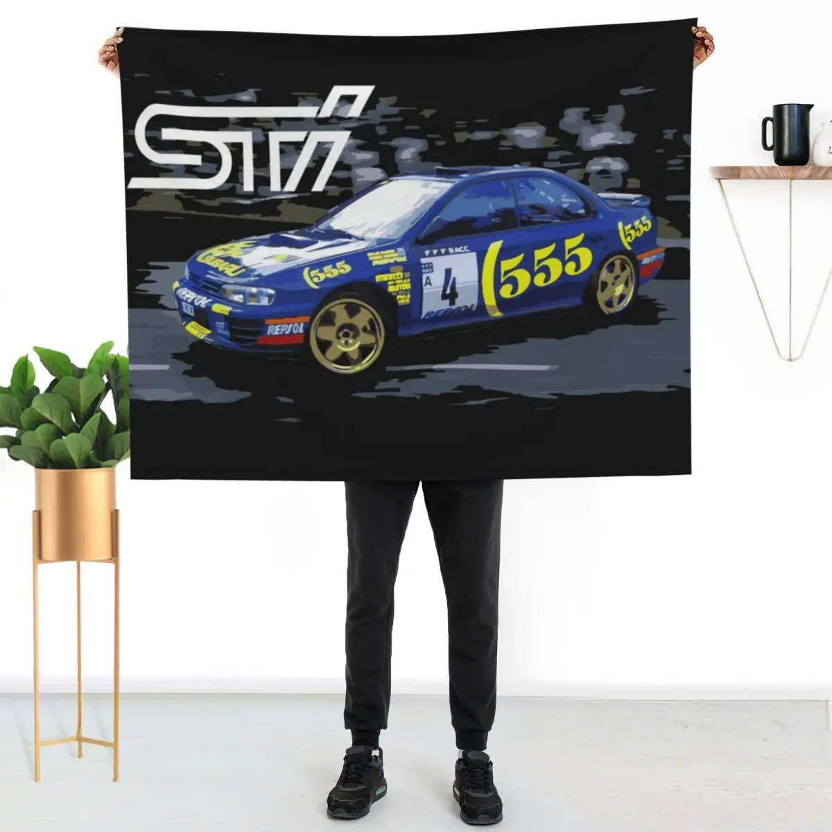 

world rally blue 555 colin McRae GC8 Throw Blanket Lightweight Warm Blanket for Travel Camping