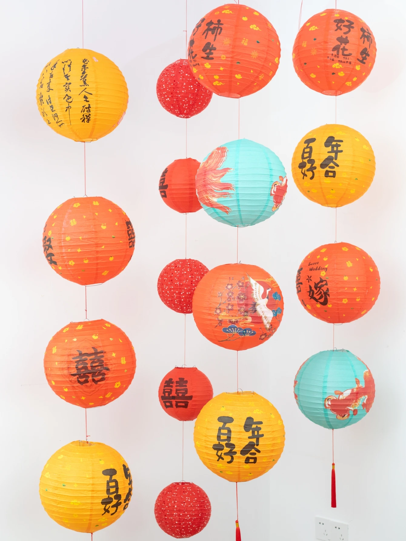 30cm Multi Color Paper Lantern Foldable Paper Lanterns for Home Wedding Scene Birthday New Year Holiday Festival Party Decor