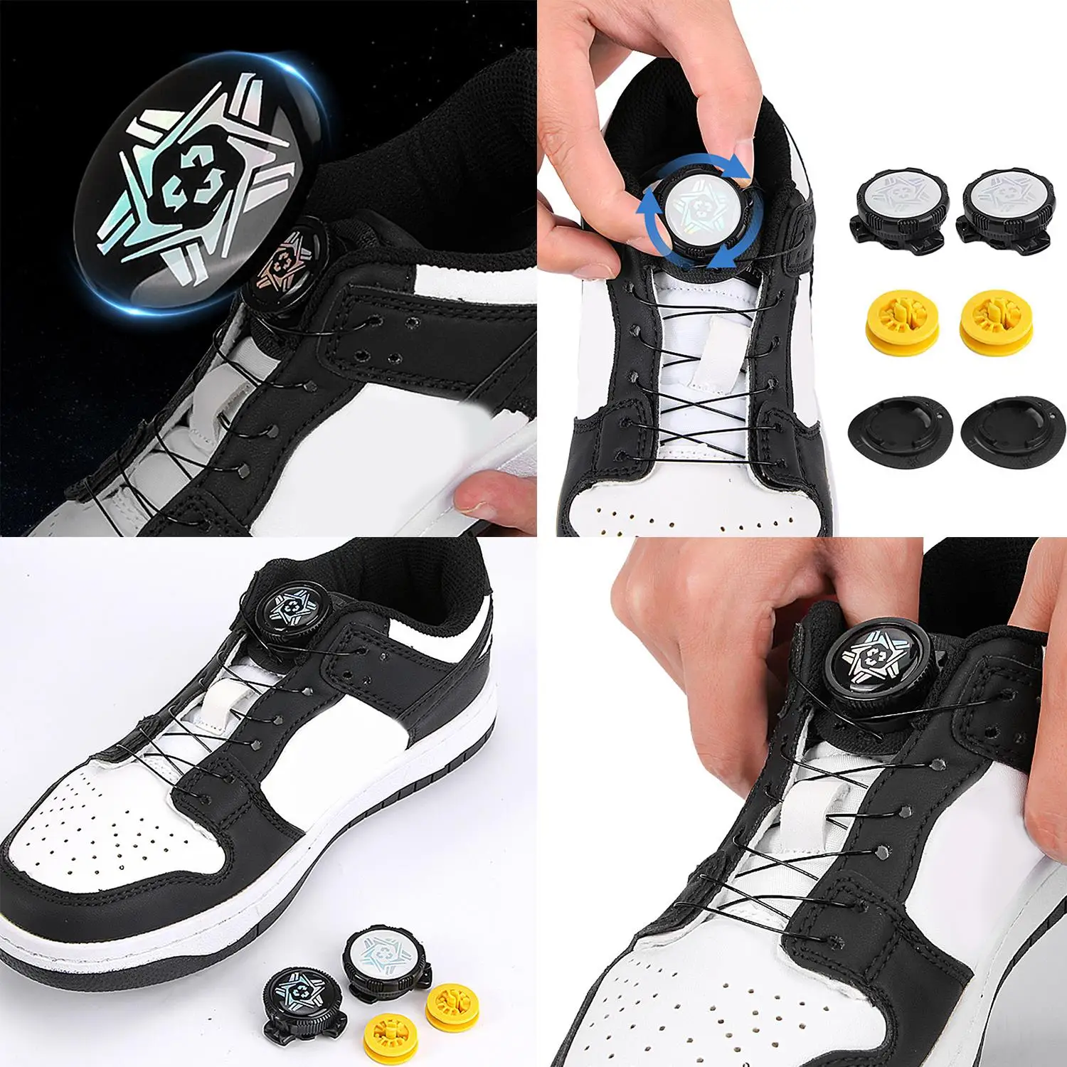 

Swivel Buckle Shoelaces No-Tie Easy-On-Off Design for Running Sports Lazy Automatic Shoe Laces