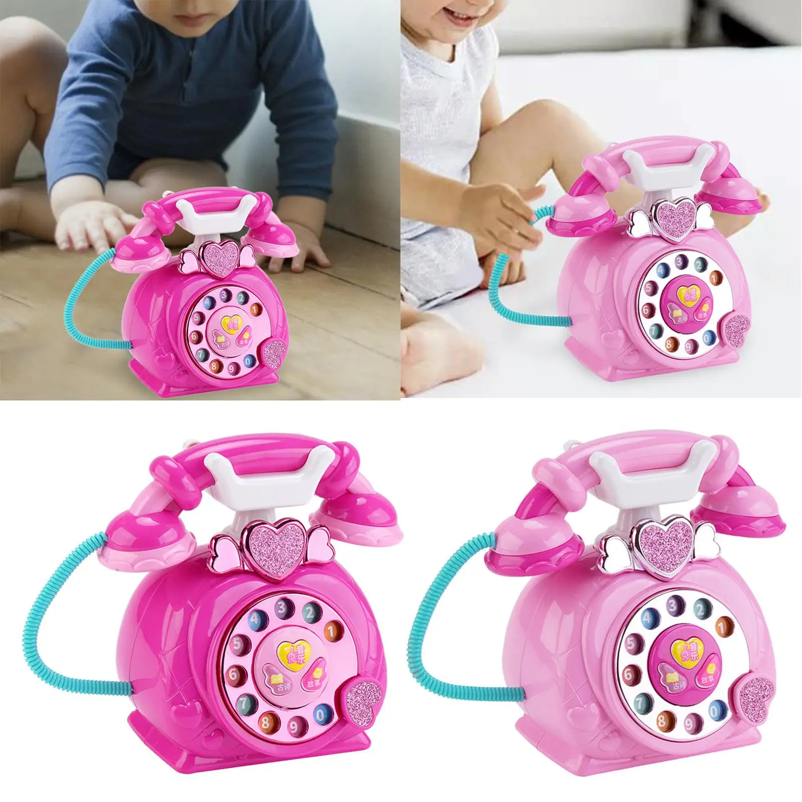 Máquina de contar histórias de brinquedo de telefone retrô desenvolver educação infantil multifuncional