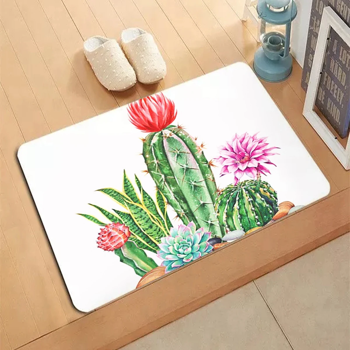 Letter succulents Pattern Carpet Entrance Doormat Non-slip Living Room Kitchen Bedroom Decor Rug Floor Mats Home Decor