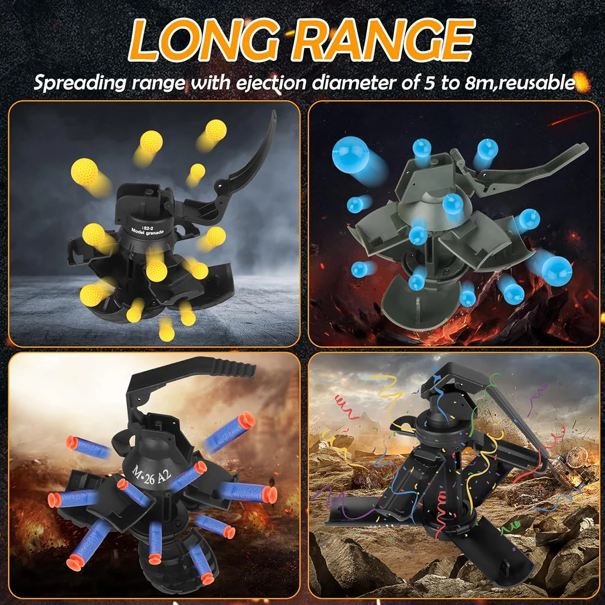 Tactisch M67 Handgranaat Granaat Rookspeelgoed en andere Airsoft-granaatmodellen, Nylon granaatmodel, voor Airsoft
