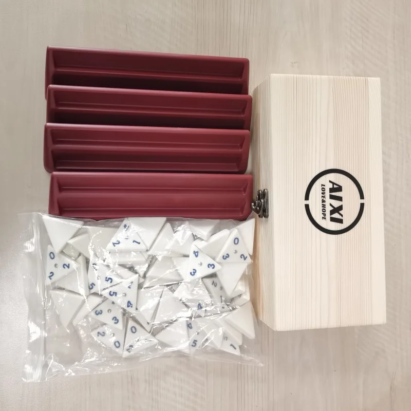 

Large Triangle Domino Set with Stand - Felt Bag Included Perfect for family gatherings and party games Melamine Dominoes