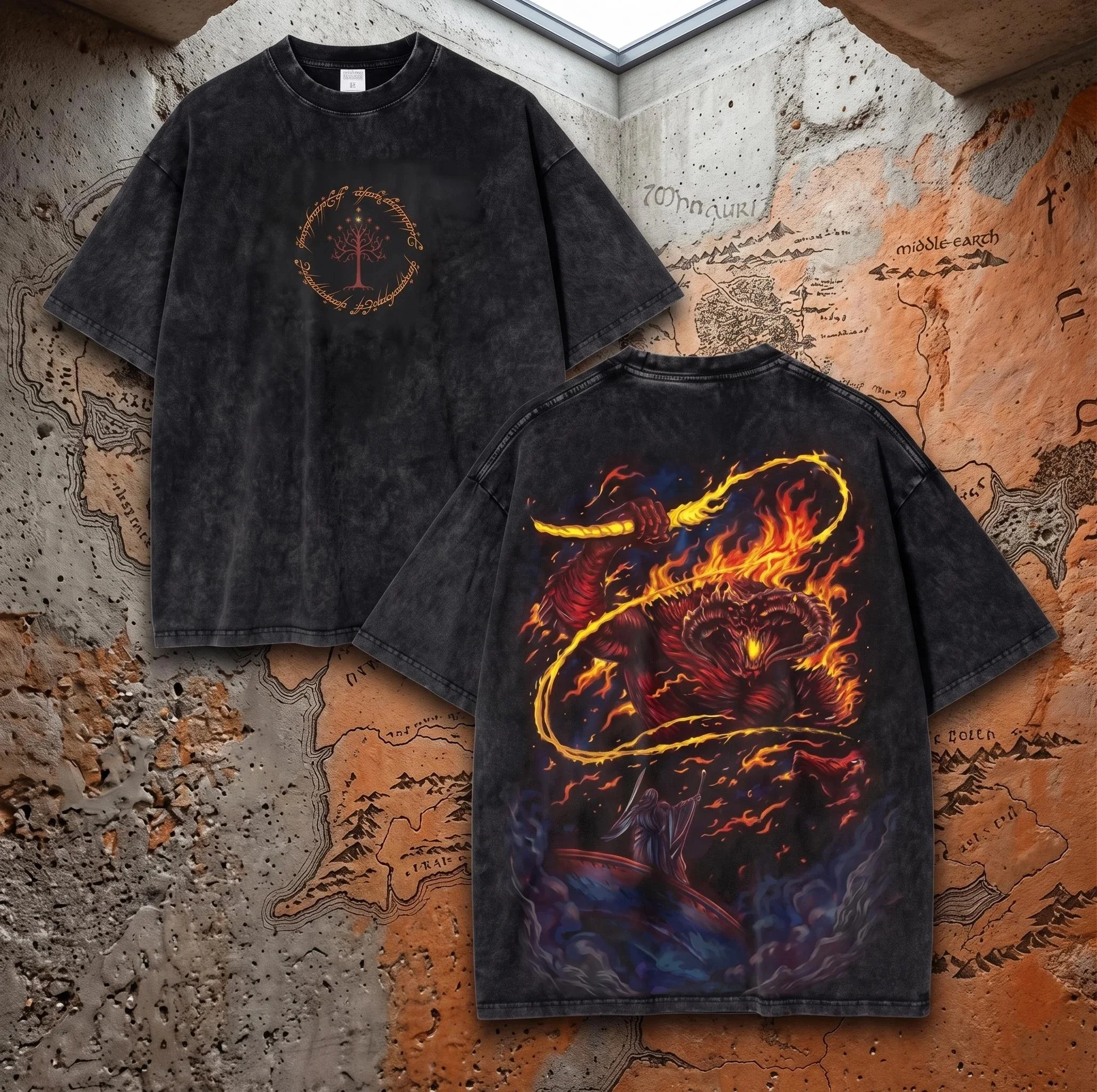Lord of The Rings Sauron Vintage Graphic Tee Dark Fantasy Streetwear Men Women Cotton T-shirt Y2K Tolkien Fan Gift view 5