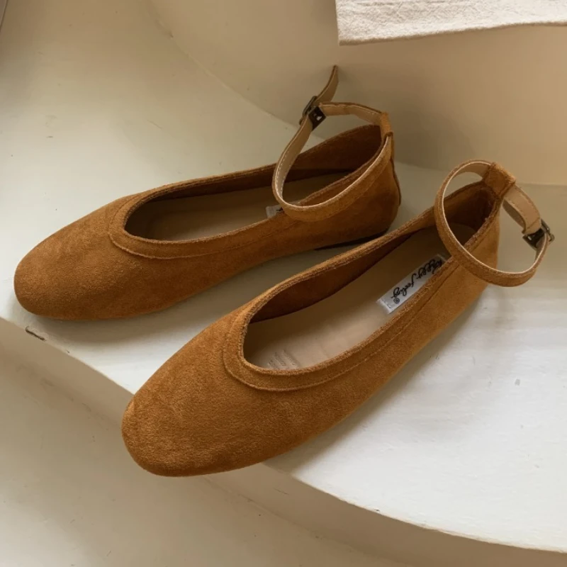 موضة رباط الكاحل مشبك شقة ماري جين أحذية النساء الراحة الضحلة لينة وحيد أحذية مصممين عالية الجودة فو الجلد المدبوغ المتسكعون