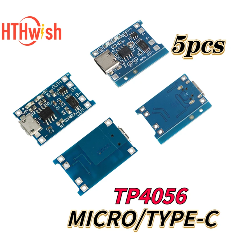 5 Stück Typ-C USB Micro USB 5V 1a Batterie lade karte Batterie au Lithium Lade modul Schutz Doppel funktionen