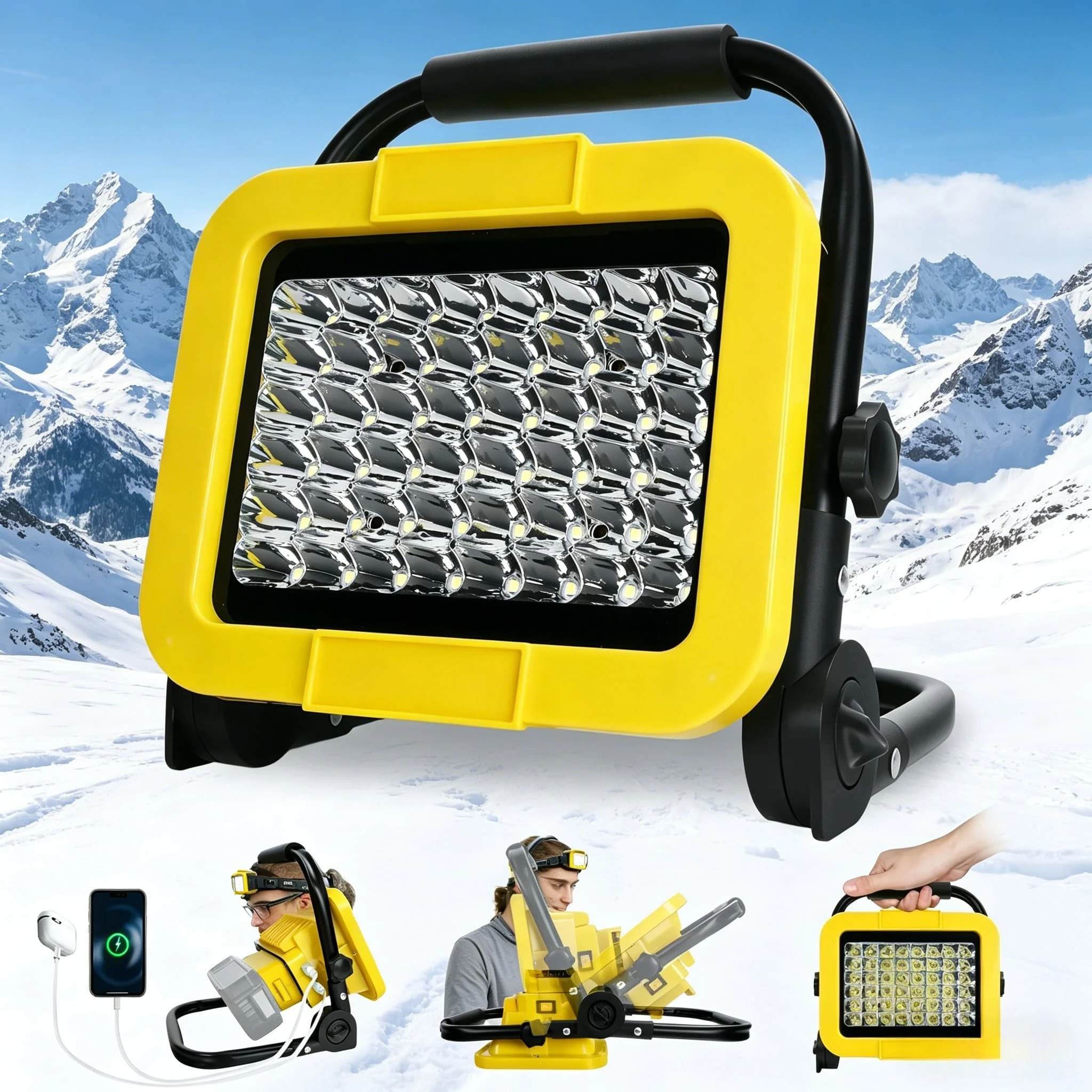 

LED Emergency Work Light Compatible With Dewalt 20V Battery Cordless Portable Handheld Outdoor Lamp For Fishing Working Camping