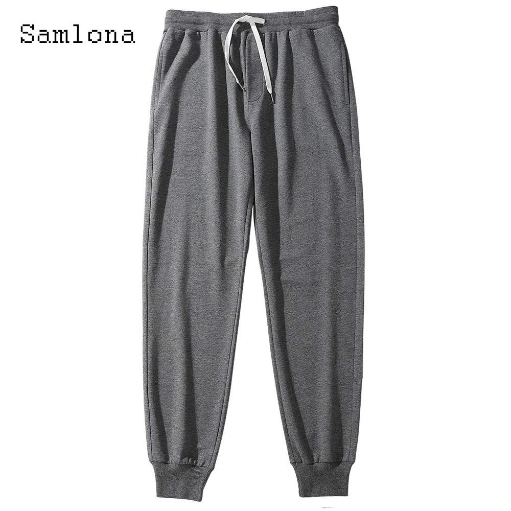 

Men Stand Pocket Casual Drawstring Pants Grey Black Soft Trouser Plus Size Mens Fashion Hip Hop Sweatpants Men Streetwear 2024