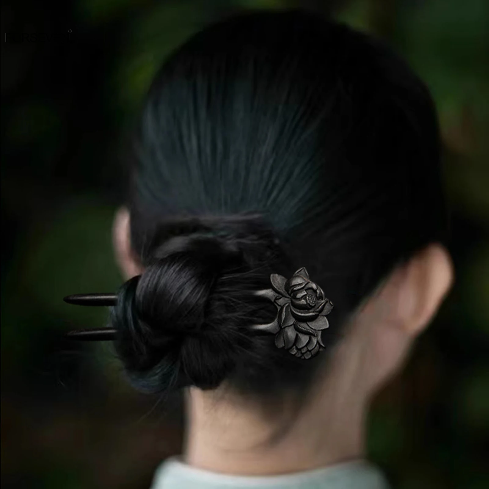 U Shaped Hair Sticks Forks Wooden Handmade Carved Flower Hairpins Side Clips Retro Chinese Headpieces for Women Hair Bun Maker