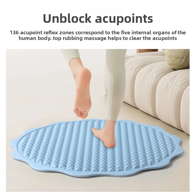 1 Pc Indoor Acupressure Mat Silicone Anti Slip Jogging Foot Massage Pad Stationary Run Specific Toe Press Plate Random color