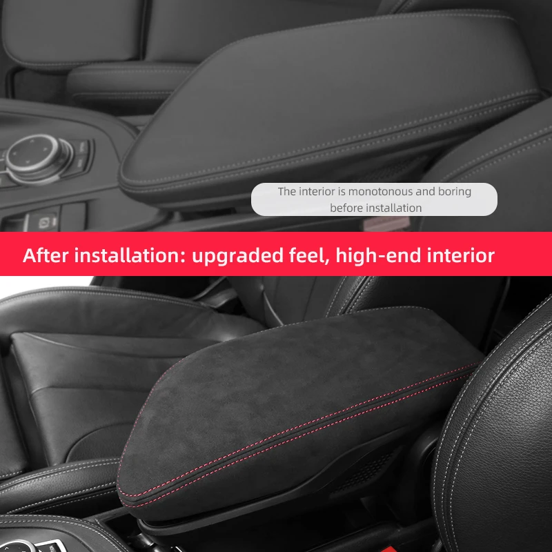 For BMW X1 E84 2011 2012 2013 2014 2015 Carbon fiber patterned central control armrest box protective cover Car accessories image 3
