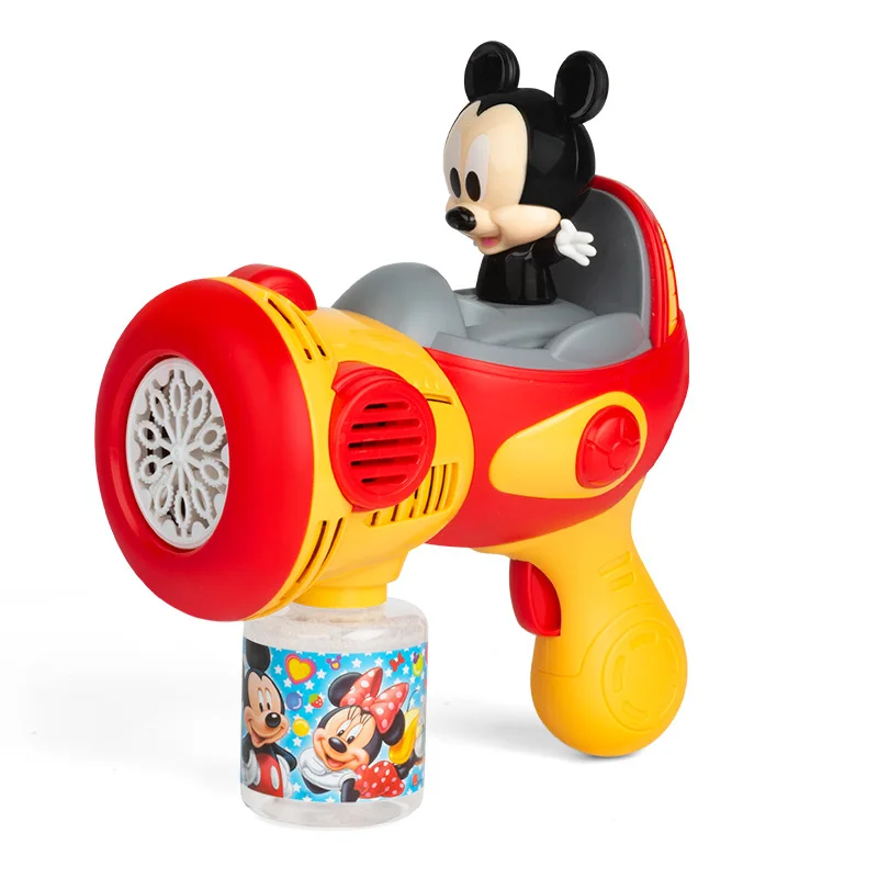 Mickey Mouse Electric Bubble Gun Kids Toy Bubbles Machine Automatic Soap Blower With Light Outdoor Games Boys And Girls Gift