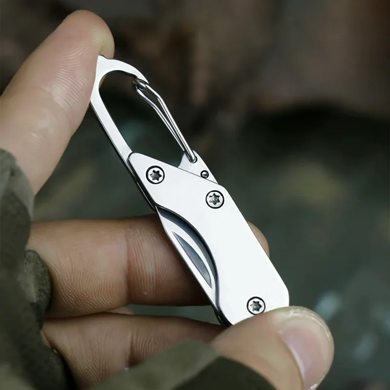 New Mini Stainless Steel Blade Knife Handmade Key Chain Pocket Folding Knife Outdoor Open Box Small Knife With Hanging