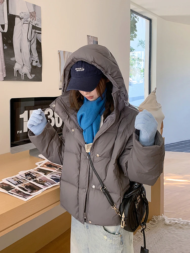 Vrouwen ort Puffy Katoen Jaet 2025 Winter Nieuwe Sle Brood aap Thiened Kapmantel Koreaanse Sle Loose Fit Bovenkleding