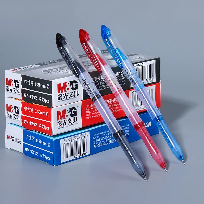 

M&G 4/8pcs 0.38mm Black Red Blue Ink Gel Pen School Student Supplies Stationery Office Supplies Signing Pen Gift