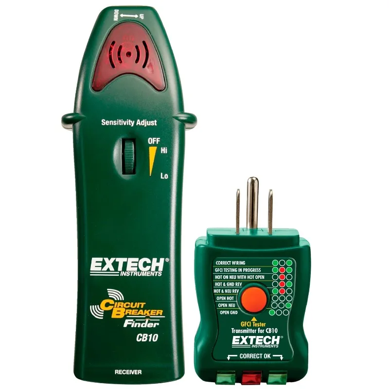 

1218G94EA - CB10 Circuit Breaker Finder, Locates fuses/breakers, Tests receptacles and GFCI circuits, Green,Red