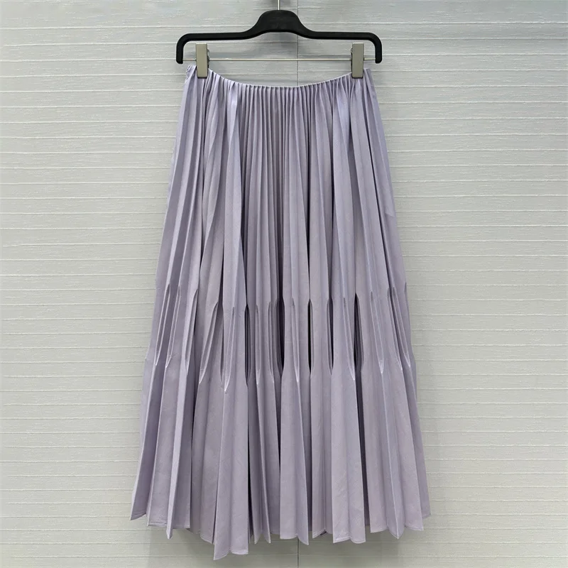 تنورة نسائية 2026 ربيع جديد منخفضة الخصر تنورة متأرجحة كبيرة بقصة ضيقة مطوي حرفية تنورة طويلة تنورة نسائية غير رسمية نصف تنورة y2k #2