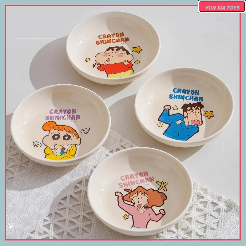 2025 nuevo crayón Shin Chan plato de inmersión plato de sabor plato de condimento de dibujos animados lindo plato de inmersión plato pequeño de cerámica de alta belleza para el hogar