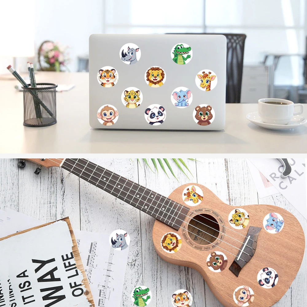 

500pcs/Roll Kawaii Cartoon Animal Sealing Label Stickers DIY Luggage Guitar Laptop Car Cute Waterproof Sticker Kid Reward Gift