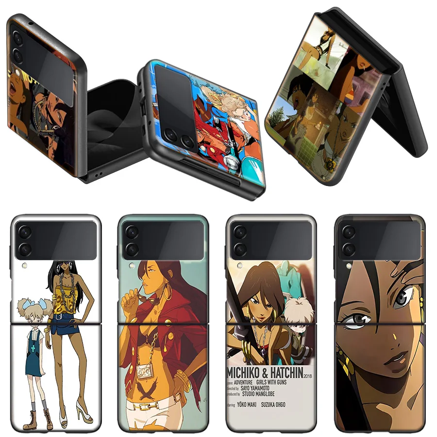 Michiko To Hatchin Michiko Malandro Case Case for Samsung Z Flip 6 5 4 3 5G Black Hard Cell Phone Galaxy Cover Z Flip 5 4 3 F