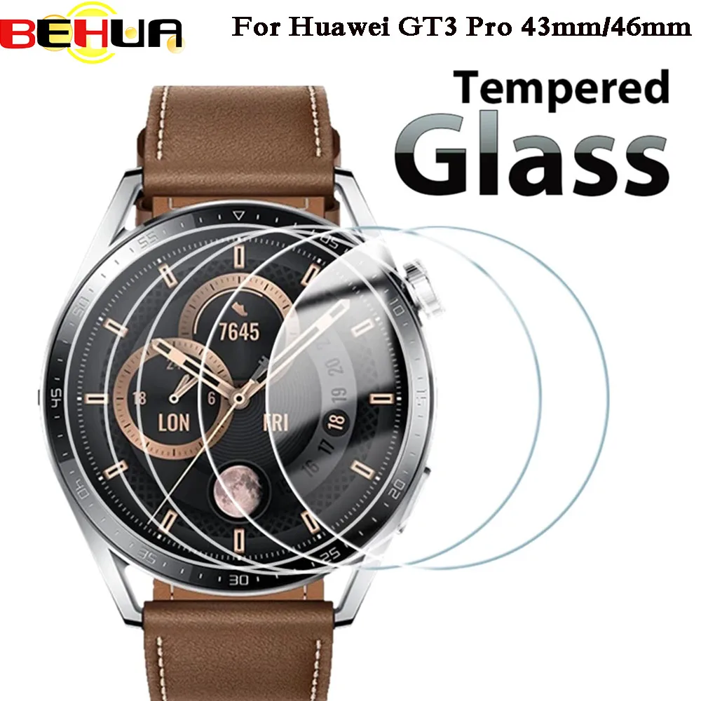BEHUA Premium กระจกนิรภัยสําหรับนาฬิกา Huawei GT3 pro ภาพยนตร์ Smartwatch ป้องกันหน้าจอฟิล์มป้องกันการระเบิดอุปกรณ์เสริม