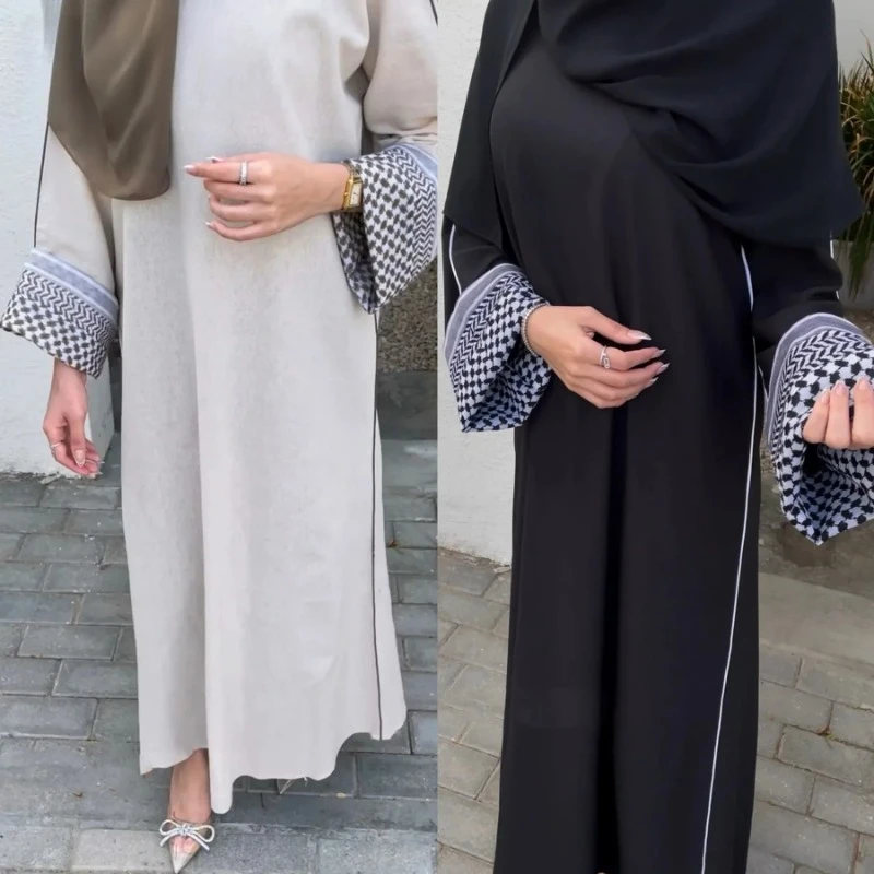 2024 New Dubai Abaya Muslim Women Eid Ramadan Modest Dresses Middle East Türkiye Patchwork Elegant Dress for Party Islam Robe