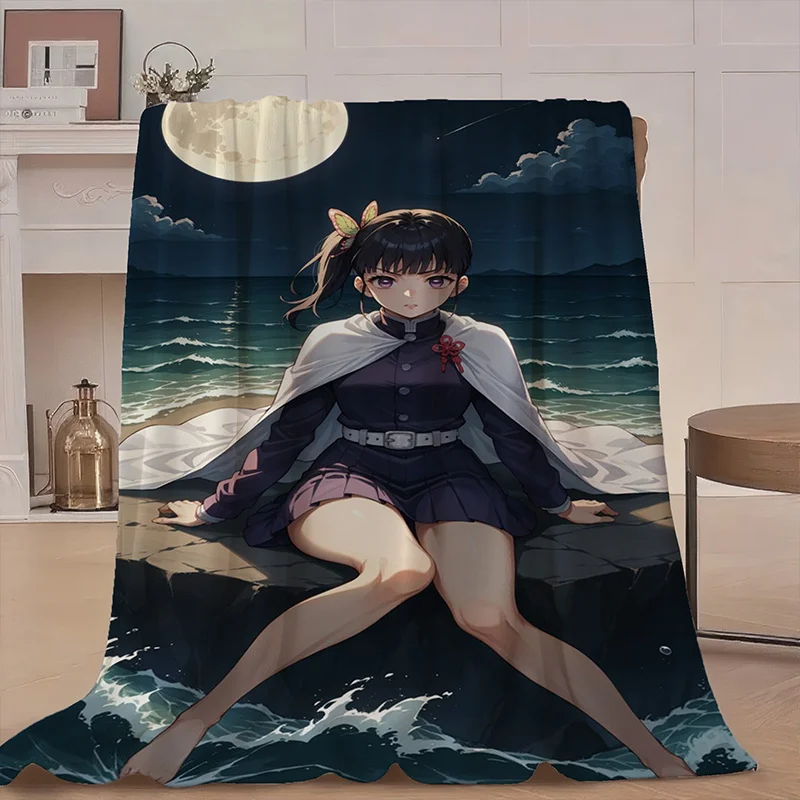 Luxury Butterfly & Moonlight Night Flannel Blanket - Soft Bedspread with Moon Phase Design, All-Season Cozy Comforter for
