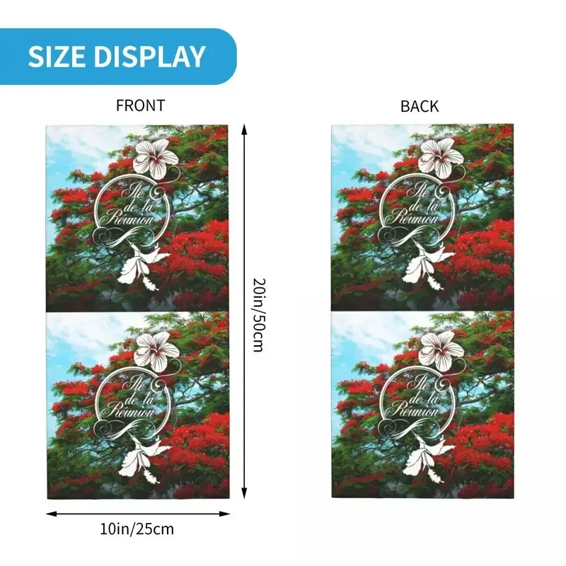 華やか-再会島のハイビスカスバンダナ、ネックゲイター、防風フェイススカーフ、カバーフラワーパターン、帽子、チューブバラクラバ、974