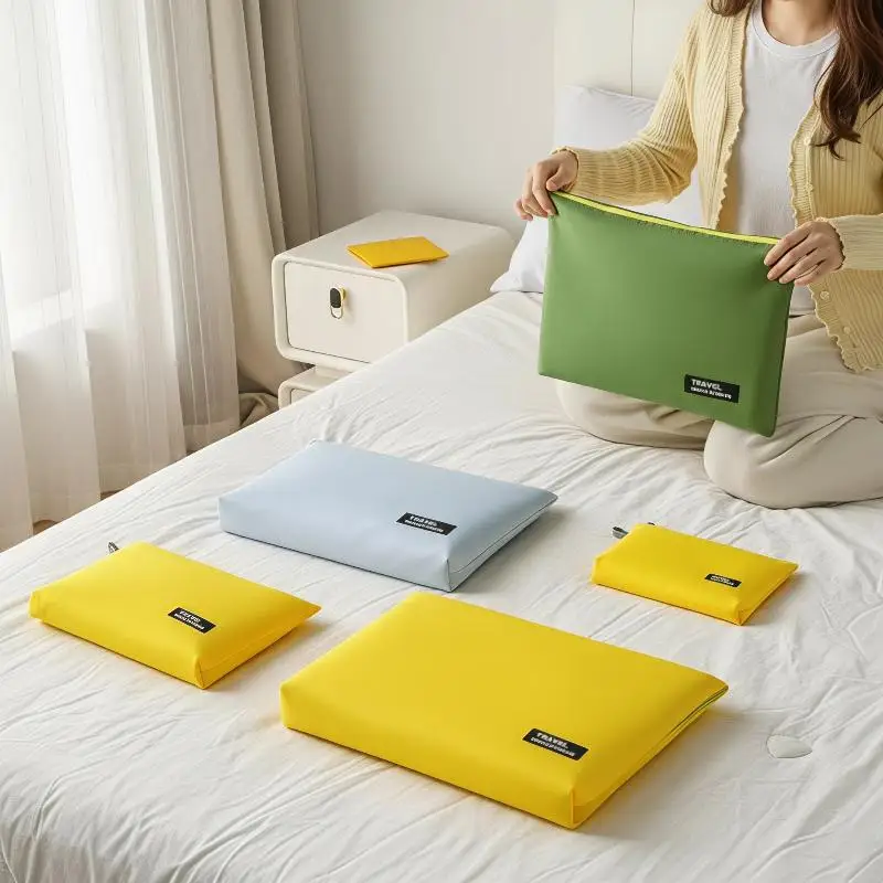 3Pcs Waterproof Ultralight Travel Pouch Set 15D Silicone Coated Nylon for Daily Use Small Belongings Tidy Organization