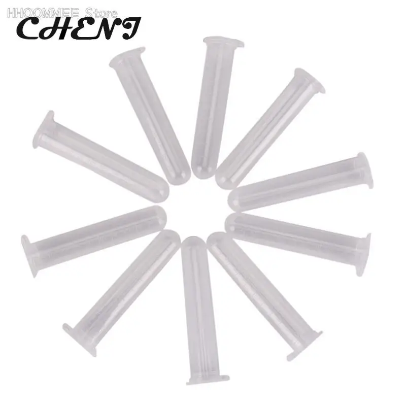 10pcs/set 10ML Micro Centrifuge Test Tube Clear Plastic Vial Container With Snap Cap Lid For Laboratory Sample Supply
