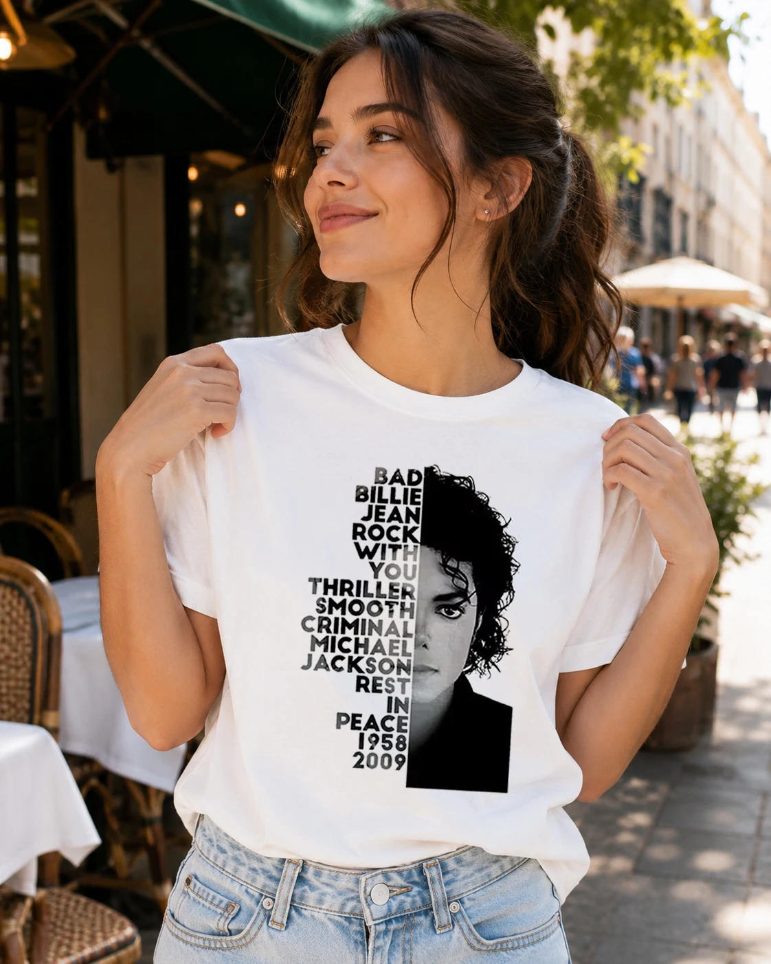 Michael Jackson King of Pop T Shirts Woman Short Sleeve King of Pop Era T-Shirt Casual Fashion Harajuku Kawaii Y2K Clothing view 3