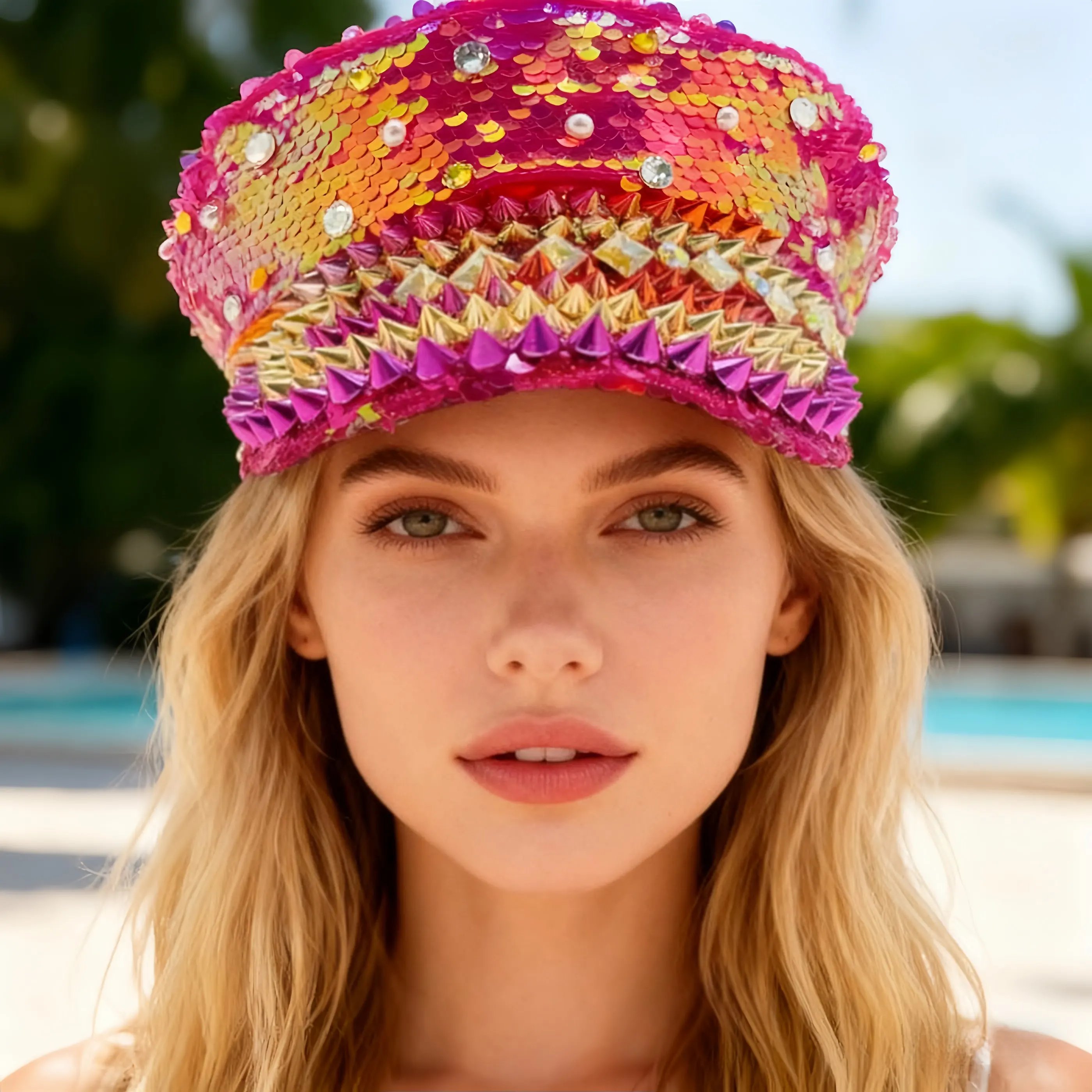 

Карнавальная шляпа для взрослых, шляпа капитана со стразами для Burning Man, женские аксессуары для косплея